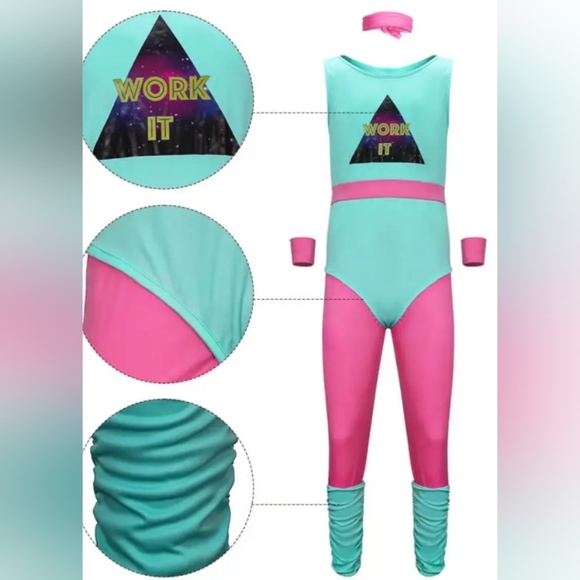 80s Exercise Fitness Costume Mens Gym Instructor Jumpsuit In Stock Takerlama SzM - Picture 5 of 10